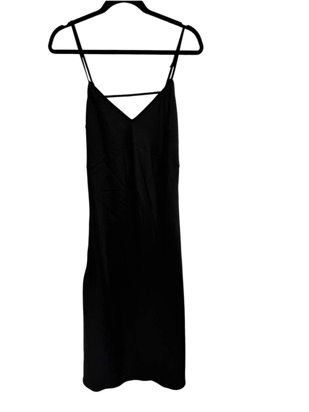 Free People Intimately Black Textured Slip Dress Cross back Detail Medium